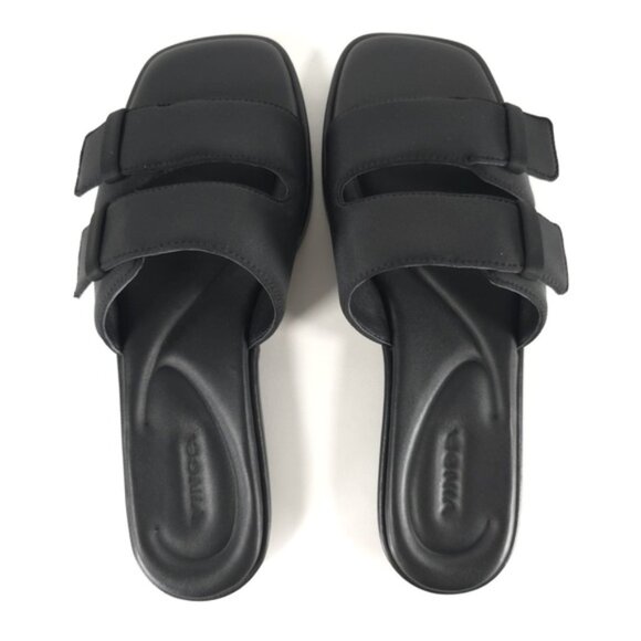 NWB Vince. RHODE-2B BLACK FB LEATHER UPPER & LINING Slide Sandal Size 8, 8.5, 9 - Picture 3 of 16